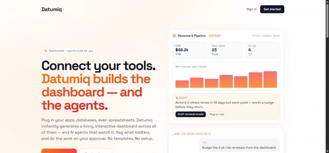 clawai, now Datumiq, screenshot